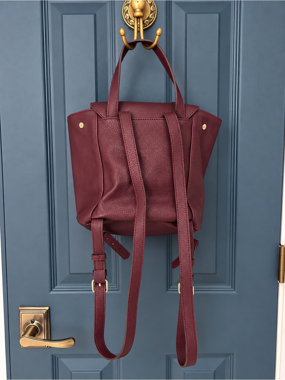 Market & Spruce Plum Leather Backpack - Picture 3 of 5